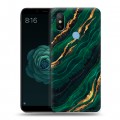 Дизайнерский силиконовый чехол для Xiaomi Mi A2 Мрамор зеленое золото