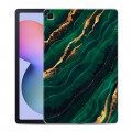 Дизайнерский силиконовый чехол для Samsung Galaxy Tab S6 Lite Мрамор зеленое золото