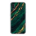 Дизайнерский силиконовый чехол для Samsung Galaxy M01 Мрамор зеленое золото