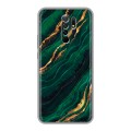 Дизайнерский силиконовый чехол для Xiaomi RedMi 9 Мрамор зеленое золото