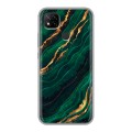 Дизайнерский силиконовый чехол для Xiaomi RedMi 9C Мрамор зеленое золото
