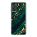 Дизайнерский силиконовый чехол для Samsung Galaxy A32 Мрамор зеленое золото