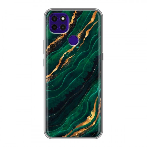 Дизайнерский силиконовый чехол для Lenovo K12 Pro Мрамор зеленое золото