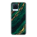 Дизайнерский силиконовый чехол для Realme 8 Мрамор зеленое золото