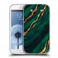 Дизайнерский пластиковый чехол для Samsung Galaxy Grand Мрамор зеленое золото