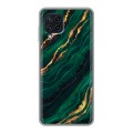Дизайнерский силиконовый чехол для Samsung Galaxy A22 Мрамор зеленое золото