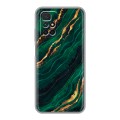 Дизайнерский силиконовый чехол для Xiaomi Redmi 10 Мрамор зеленое золото