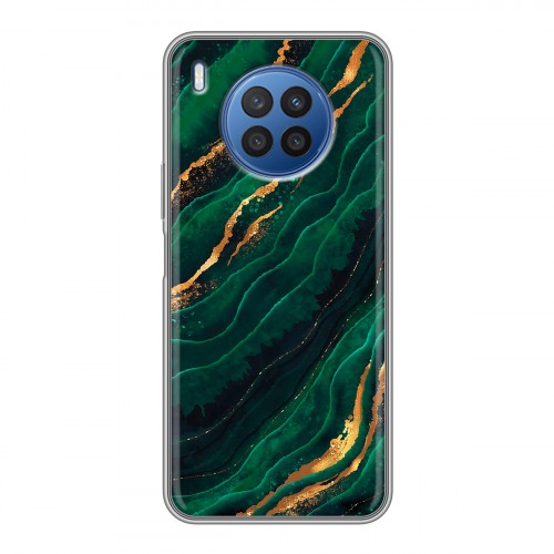 Дизайнерский силиконовый чехол для Huawei Nova 8i Мрамор зеленое золото