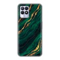 Дизайнерский силиконовый чехол для Realme 8i Мрамор зеленое золото