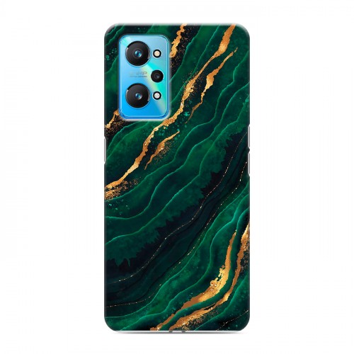 Дизайнерский силиконовый чехол для Realme GT Neo 2 Мрамор зеленое золото