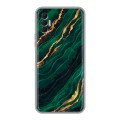 Дизайнерский силиконовый чехол для Tecno Spark 8P Мрамор зеленое золото