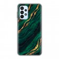 Дизайнерский силиконовый чехол для Samsung Galaxy A23 Мрамор зеленое золото