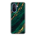 Дизайнерский силиконовый чехол для Huawei Nova Y70 Мрамор зеленое золото