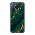 Дизайнерский силиконовый чехол для Realme C35 Мрамор зеленое золото
