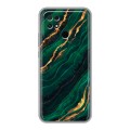 Дизайнерский силиконовый чехол для Xiaomi Poco C40 Мрамор зеленое золото