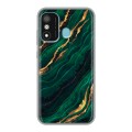 Дизайнерский силиконовый чехол для Itel A27 Мрамор зеленое золото