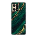 Дизайнерский силиконовый чехол для OPPO Reno7 Мрамор зеленое золото