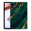 Дизайнерский силиконовый чехол для Xiaomi RedMi Pad Мрамор зеленое золото