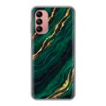 Дизайнерский силиконовый чехол для Samsung Galaxy A04s Мрамор зеленое золото
