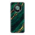 Дизайнерский силиконовый чехол для Huawei Nova Y90 Мрамор зеленое золото