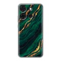 Дизайнерский силиконовый чехол для Infinix Smart 7 Мрамор зеленое золото