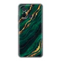 Дизайнерский силиконовый чехол для Xiaomi RedMi 12C Мрамор зеленое золото