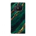 Дизайнерский пластиковый чехол для Huawei Mate X3 Мрамор зеленое золото
