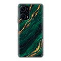 Дизайнерский силиконовый чехол для XIaomi Poco F5 Мрамор зеленое золото