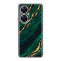 Дизайнерский силиконовый чехол для Huawei Nova 11i Мрамор зеленое золото