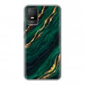 Дизайнерский силиконовый чехол для TCL 403 Мрамор зеленое золото