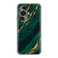 Дизайнерский силиконовый чехол для Huawei Nova 11 Мрамор зеленое золото
