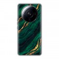 Дизайнерский силиконовый чехол для Xiaomi 12S Ultra Мрамор зеленое золото