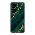 Дизайнерский силиконовый чехол для ASUS ZenFone 9 Мрамор зеленое золото
