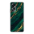 Дизайнерский силиконовый чехол для OPPO A58 4G Мрамор зеленое золото