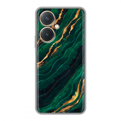 Дизайнерский силиконовый чехол для Vivo Y27 4G Мрамор зеленое золото