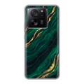 Дизайнерский пластиковый чехол для Xiaomi 13T Мрамор зеленое золото