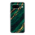 Дизайнерский силиконовый чехол для Google Pixel 8 Мрамор зеленое золото