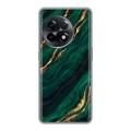 Дизайнерский силиконовый чехол для OnePlus 11R Мрамор зеленое золото