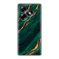 Дизайнерский силиконовый чехол для Itel S23 Plus Мрамор зеленое золото