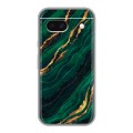Дизайнерский силиконовый чехол для Google Pixel 8a Мрамор зеленое золото