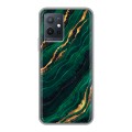 Дизайнерский силиконовый чехол для Vivo Y55 5G Мрамор зеленое золото