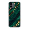 Дизайнерский силиконовый чехол для Xiaomi Redmi A2 Мрамор зеленое золото