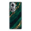 Дизайнерский силиконовый чехол для OPPO Reno 11 Мрамор зеленое золото