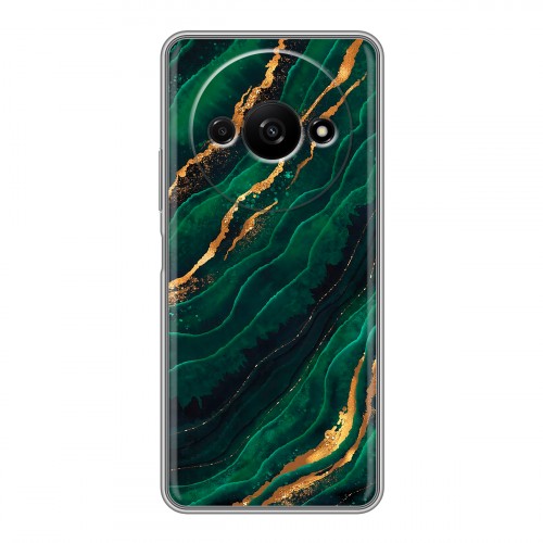 Дизайнерский силиконовый чехол для Xiaomi RedMi A3 Мрамор зеленое золото