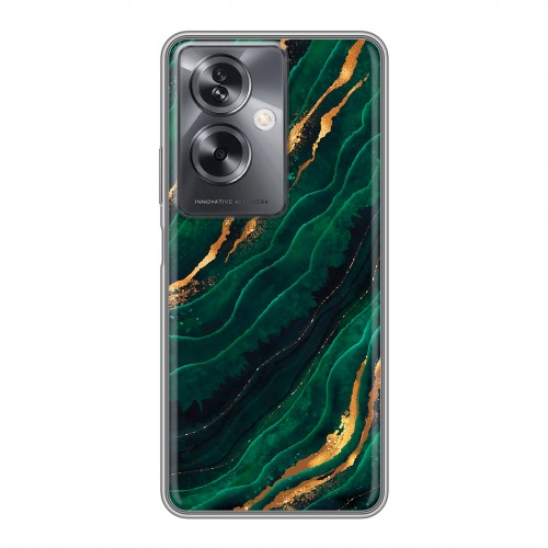 Дизайнерский силиконовый чехол для OnePlus Nord N30 SE 5G Мрамор зеленое золото