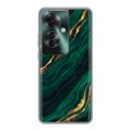 Дизайнерский силиконовый чехол для Oppo Reno 11F Мрамор зеленое золото