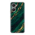 Дизайнерский силиконовый чехол для Vivo Y03 Мрамор зеленое золото