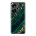 Дизайнерский силиконовый чехол для Xiaomi Redmi Turbo 3 Мрамор зеленое золото