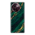 Дизайнерский силиконовый чехол для Vivo V30e Мрамор зеленое золото
