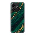 Дизайнерский силиконовый чехол для RedMi 13 4G Мрамор зеленое золото